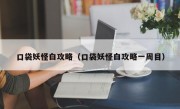 口袋妖怪白攻略（口袋妖怪白攻略一周目）