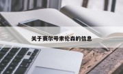 关于赛尔号索伦森的信息