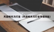 天涯明月刀打坐（天涯明月刀打坐领悟技能）