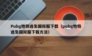 Pubg地铁逃生国际服下载（pubg地铁逃生国际服下载方法）