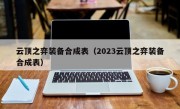 云顶之弈装备合成表（2023云顶之弈装备合成表）